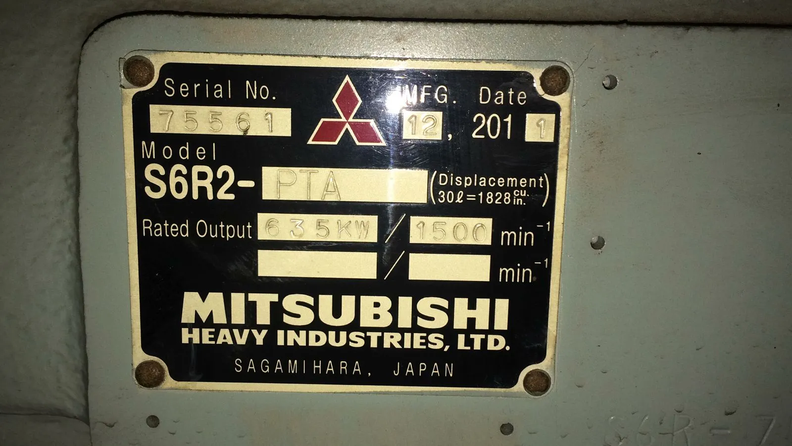 Mitsubishi Mitsubishi S6R2-MPTK GenSet